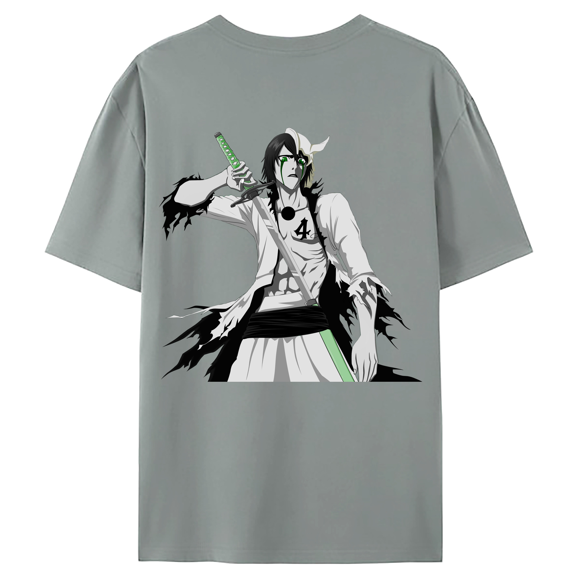 （画像用） ブリーチ ウルキオラ·シファー BLEACH Ulquiorra cifer 綿100％ メンズ半袖Tシャツ（バックプリント） 通気性